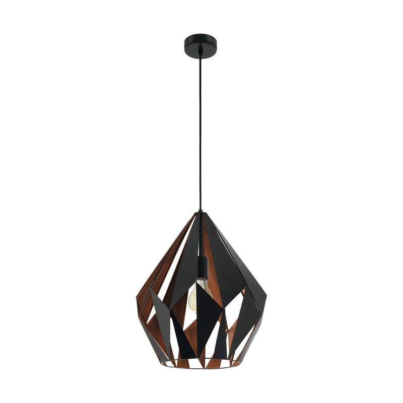 Esme 1 - Light Geometric Pendant, Black/Copper