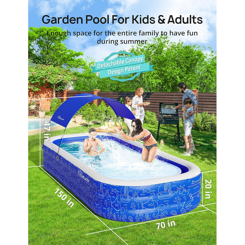 Grande piscine gonflable avec auvent