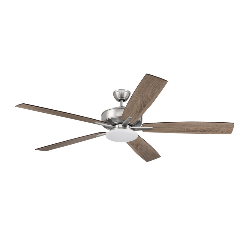 Super Pro 112 Slim Light Kit 60'' Ceiling Fan with LED Lights, Brushed Polished Nickel