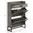 Space Shoe Cabinet With 3-Level Adjustable Shelves, Gray Industrial-Style Shelf For 12 Pairs,