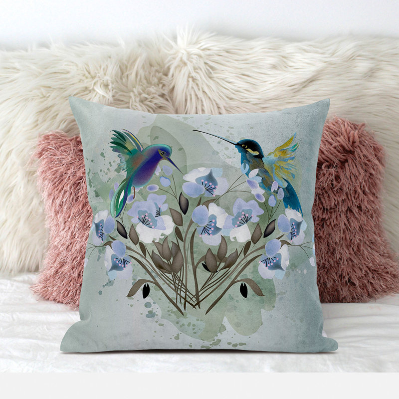 Coussin 20 x 20, Imprimé animal vert / bleu