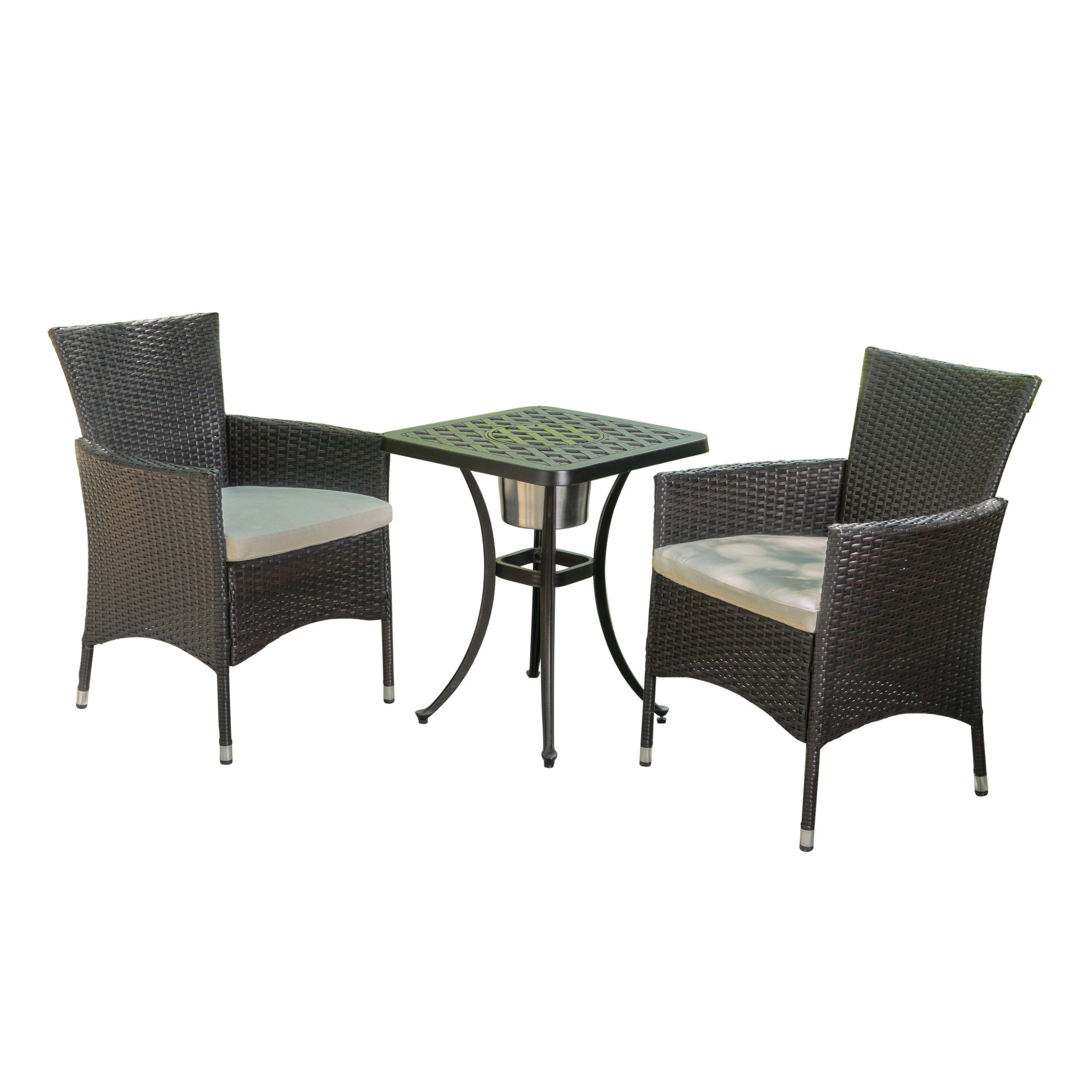 Winston Porter Bertien 2 Person Outdoor Seating Group with Cushions