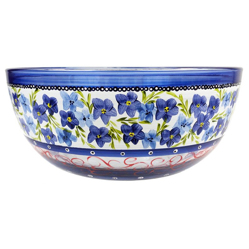 Barcelona Blue Flowers 6" Serving Bowl, 6" H x 6" W