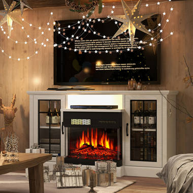 ChimneyFree Walker 60-In Infrared Electric Fireplace Entertainment Center  in Cherry with 26 Electric Firebox | Wayfair