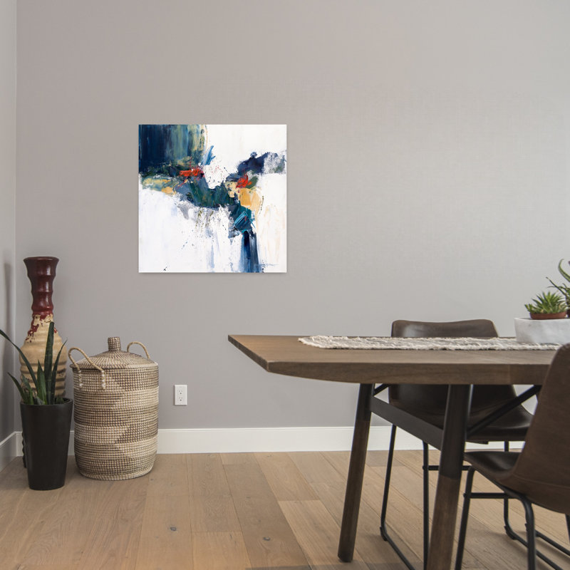 Art contemporain abstrait en cascade, H 24 po x l 24 po