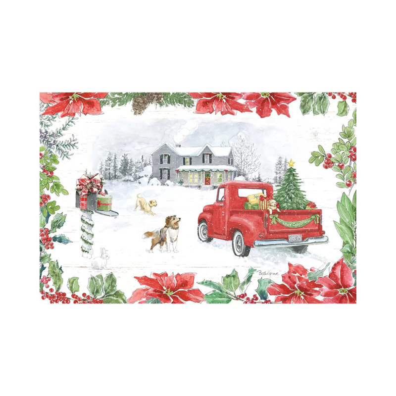 Farmhouse Holidays II by Beth Grove - Wrapped Canvas Print, 20.32 cm H x 30.48 cm W