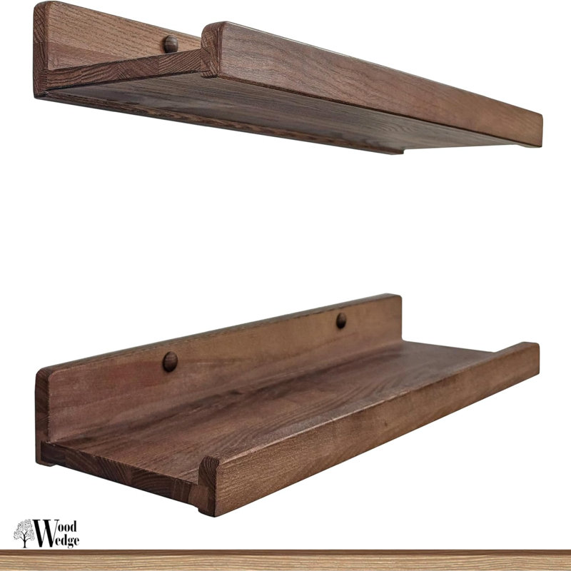 Widgee 2 Piece Floating Shelf, Walnut