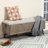 Elmont Rustic Farmhouse Flip-Top Storage Bench – Natural Wood Upholstered Bed-End & Entryway Hidden Storage