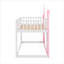 Structure de lit superposé de style château simple au-dessus de simple de couleur rose, fabrication en bois massif pour chambres d'enfant