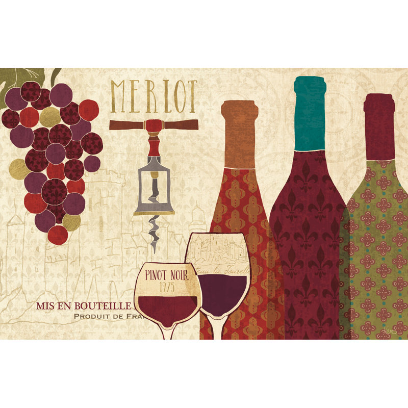 Wine Collage II by Veronique Charron - No Frame Print on Canvas, 30cm H x 46cm W x 3.8cm D