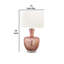 Lampe de table Hior, corps en verre rouge, abat-jour en polyester ivoire, 26 po-116809155