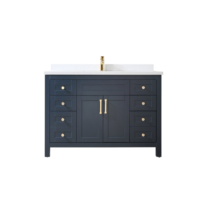 Meuble-lavabo 48 po avec lavabo encastré en céramique certifié CUPC, Marine