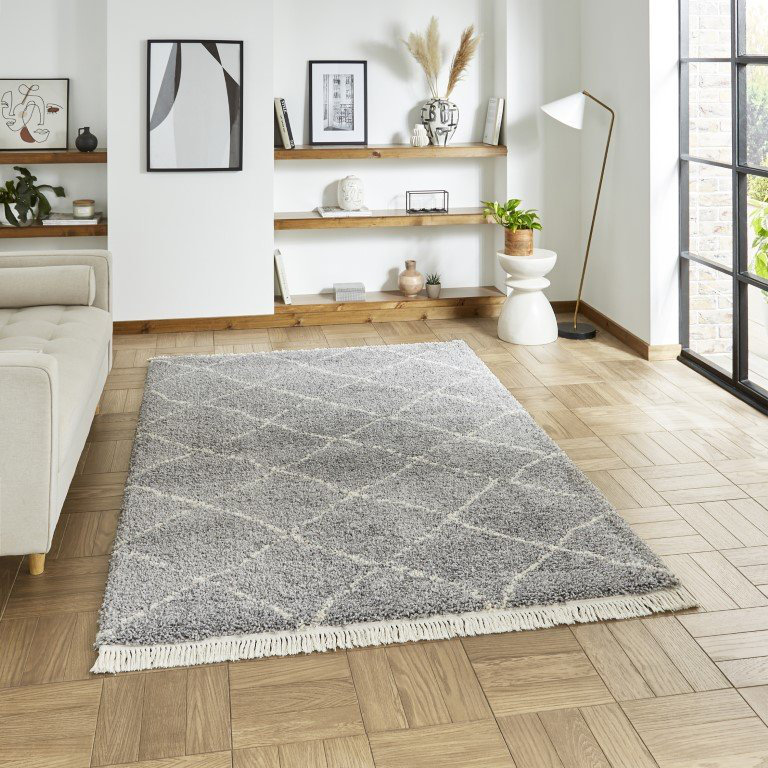 Pechler Machine Woven Grey Rug, Rectangle 160 x 230cm