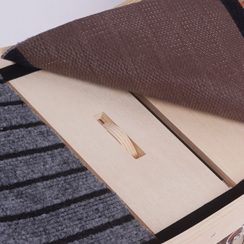 Roue d'exercice pour chat de 41 po pour chats d'intérieur - Roue de course en bois naturel avec piste recouverte de tapis, rouleaux en Tpe silencieux, serrure de sécurité intégrée et protection anti-pincement
