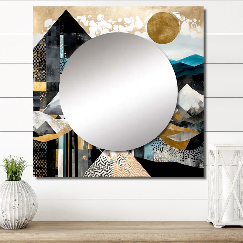 Gifferd - City Geometric Square Mirror Wall Decor For Bedroom, 36" x 36"