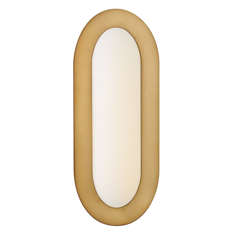 Heritage Brass Midcentury LED Vanity Light with Opal Glass Shade