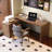Walnut L-Shaped Solid Wood desks-107434622