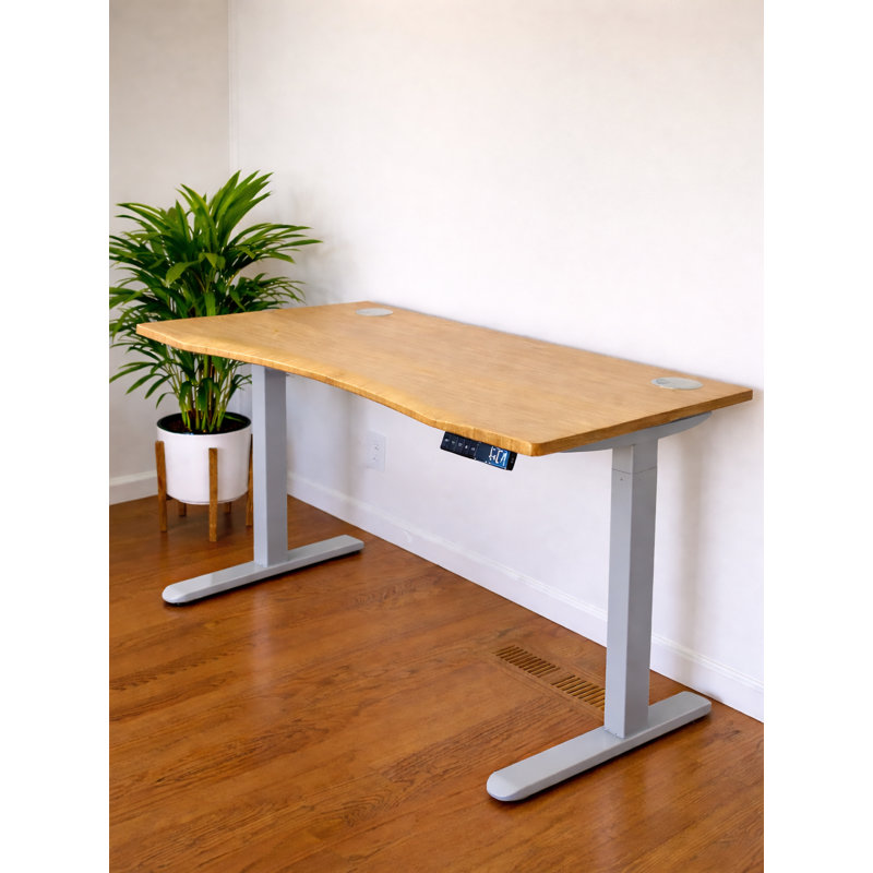Bureau debout en bambou Fieldstone, gris