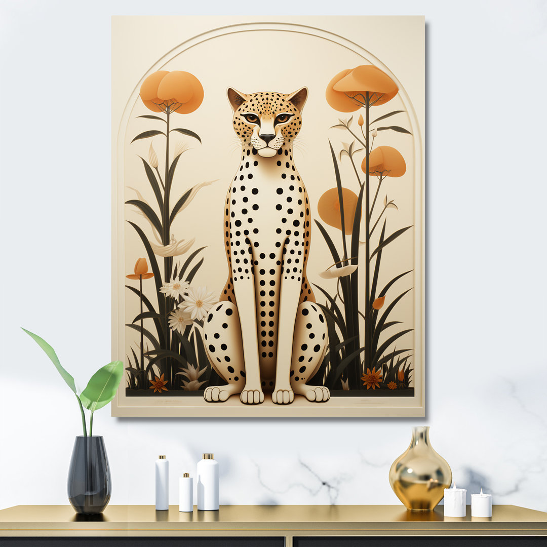 Beige and green mid century cheetah meadow - Cheetah Wall Art Bungalow Rose 