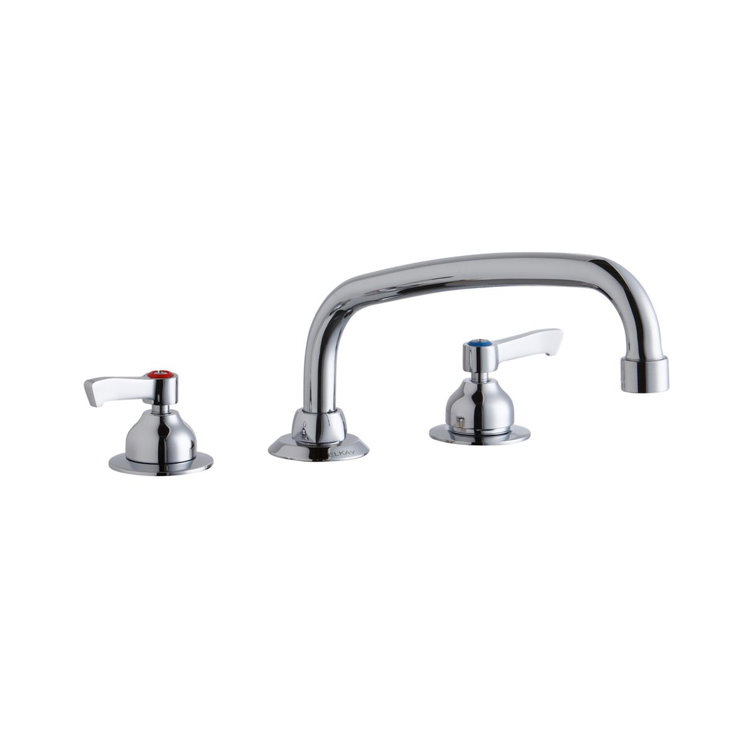 8" Centerset with Concealed Deck Faucet with 10" Arc Tube Spout 2" Lever Handles Chrome