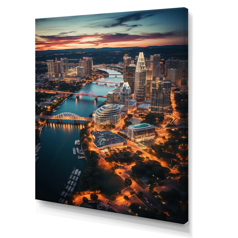 «Austin Beautiful Cityscape Spot I», reproduction sur toile, 20" H x 12" W, Toile tendue