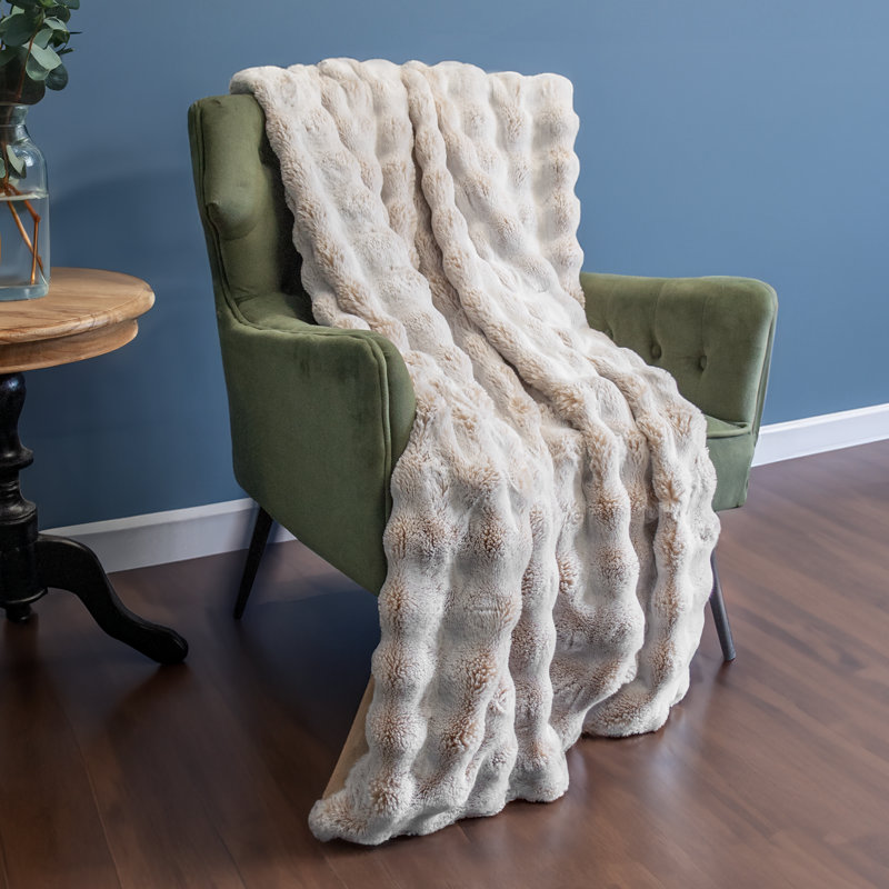 Thomas Collection® Plush High Low Neutral Puff Single Sided Throw Blanket Assorted Sizes, 60" x 96"