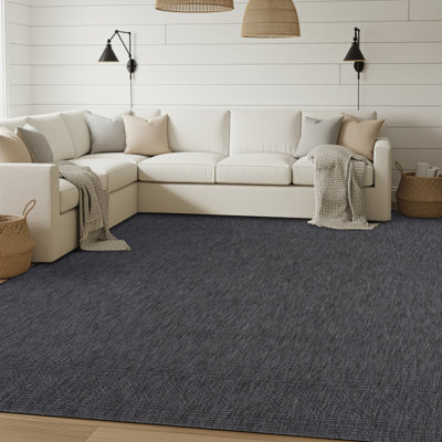 Tapis gris foncé lavable en machine Breleigh