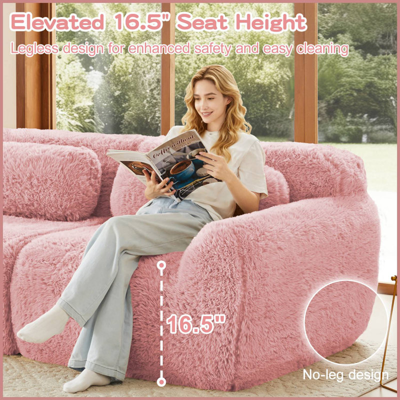 Canapé modulaire 114 po, Rose