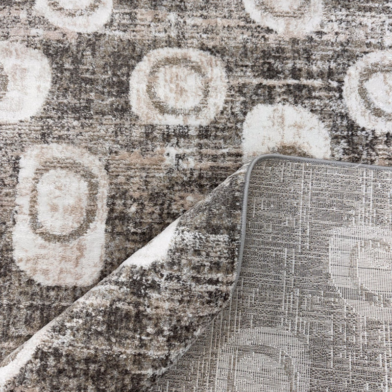 Marialice Abstract Indoor Area Rug, Grey Beige, Modern, Rectangle 5'3" x 7'7"