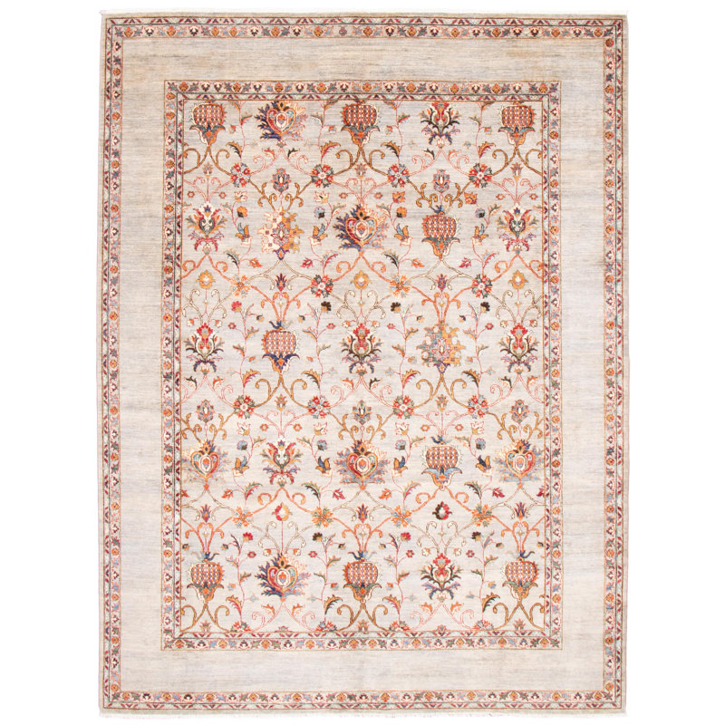 Tapis unique en laine noué à la main 9 pi 1 po x 11 pi 9 po nouvel âge Orana