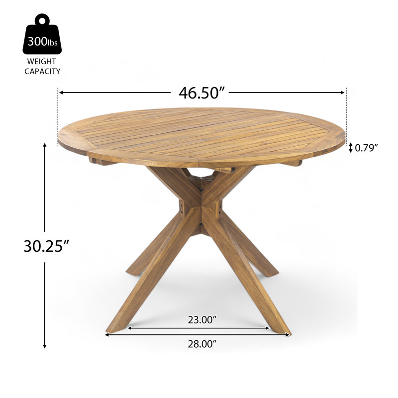 Montmartre 5-Piece Outdoor frenchdining Set With Round Acacia Wood Table And Wicker Armchairs, Natural