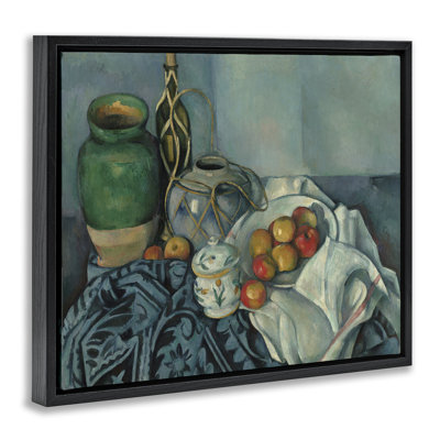«Classic Cezanne Apples Still Life», toile encadrée flottante noire