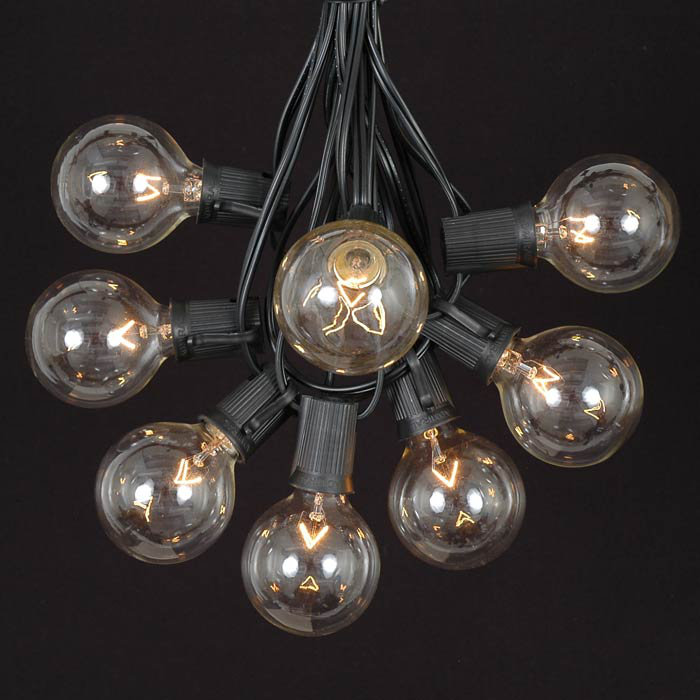 Mingus Outdoor Plug-in Globe String Light, Black, 100 Feet