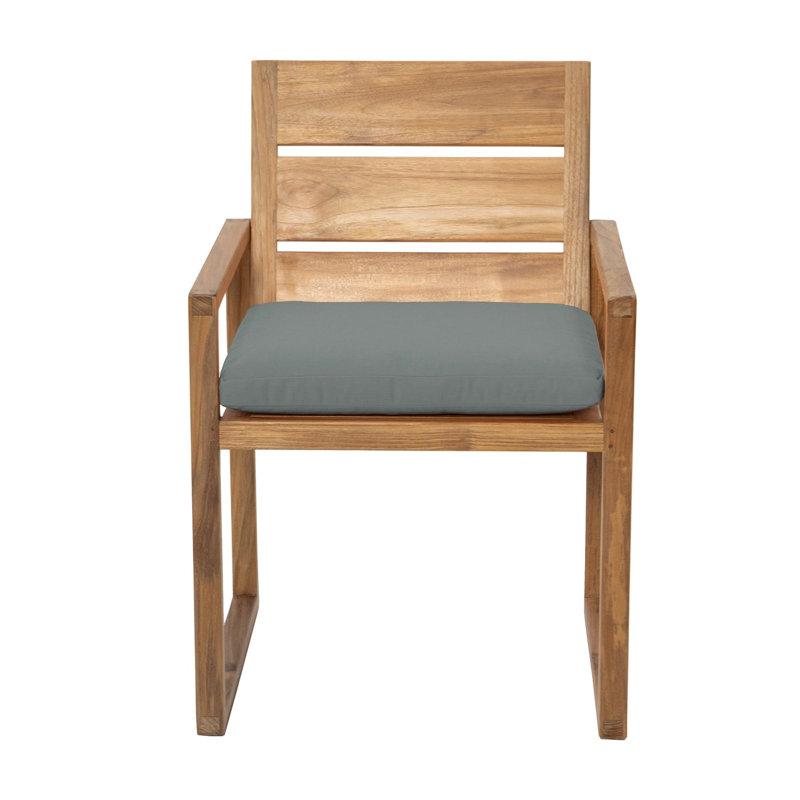 Venice Teak Patio Dining Armchair with Cushion, Charcoal