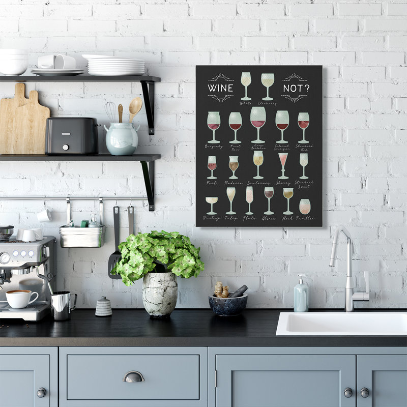 « wine not chart infographic cuisine home design », impression, Toile tendue, H 30 po x l 24 po