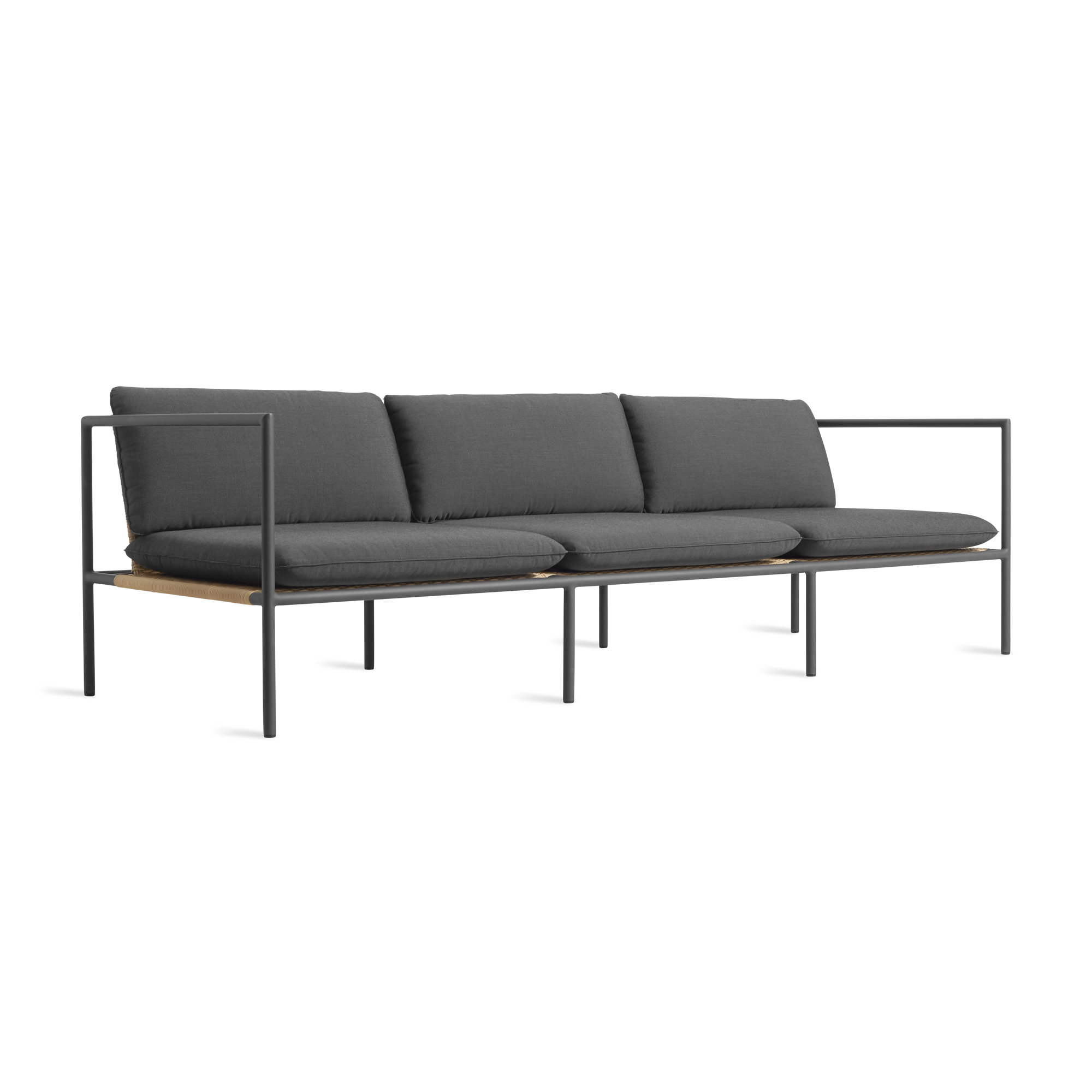 Dog Days 93'' Wide Patio Sofa with Sunbrella® Cushions, Sunbrella Coal, Charcoal