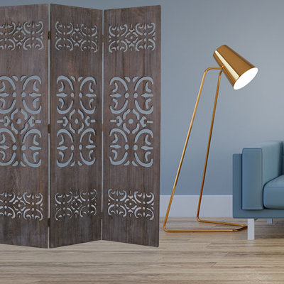 1'' W x 67'' H 3 - Panel Solid Wood Folding Room Divider