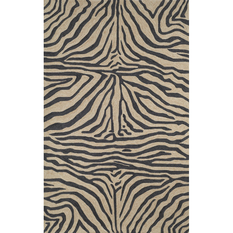 Anavae Hand Tufted Animal Print Indoor / Outdoor Rug, Rectangle 8" x 10"