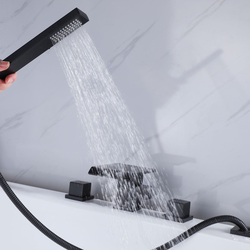 Robinet de baignoire romaine à poignées doubles pour fixation sur plan