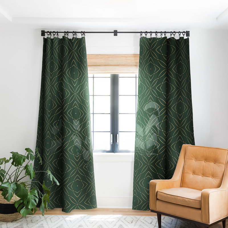 Marta Barragan Camarasa Vintage Emerald Pattern 1pc Blackout Window Curtain Panel, 50" W x 96" L