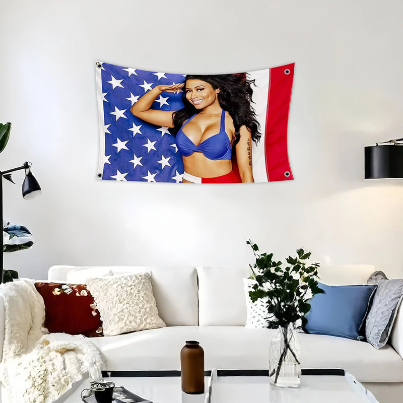 Nicki Minaj Rap drapeau américain 3 x 5 pi, chanteur de musique étoile en polyester, drapeaux décoratifs et bannières 90 x 150 cm