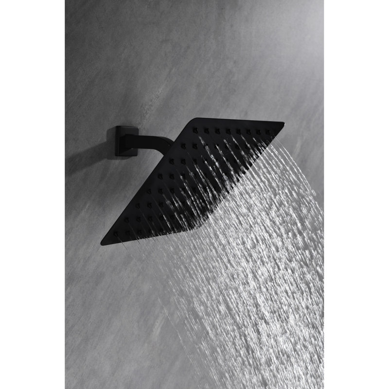 Thin Shower Head 304 Stainless Steel - High Rain With Self Nozzles & Full Body Covering, Fine Matte Style Matt Black
