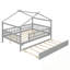 Lit double en bois avec lit gigogne simple-207175882