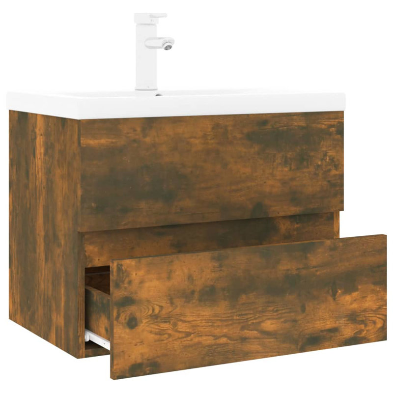 Sarana Wall Bathroom Storage Cabinet, Smoked Oak