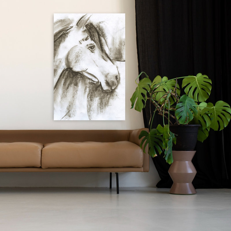 Grand cheval rouge abstrait, art contemporain, H 48 po x l 32 po