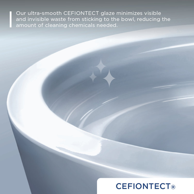 TOTO Ultramax Low Profile One-Piece Elongated 1.28 GPF Universal Height Toilet with CEFIONTECT and SS114 SoftClose Seat, Cotton White - MS618114CEFG#01