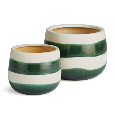Lia 2 Piece Hand-Painted Pots Set