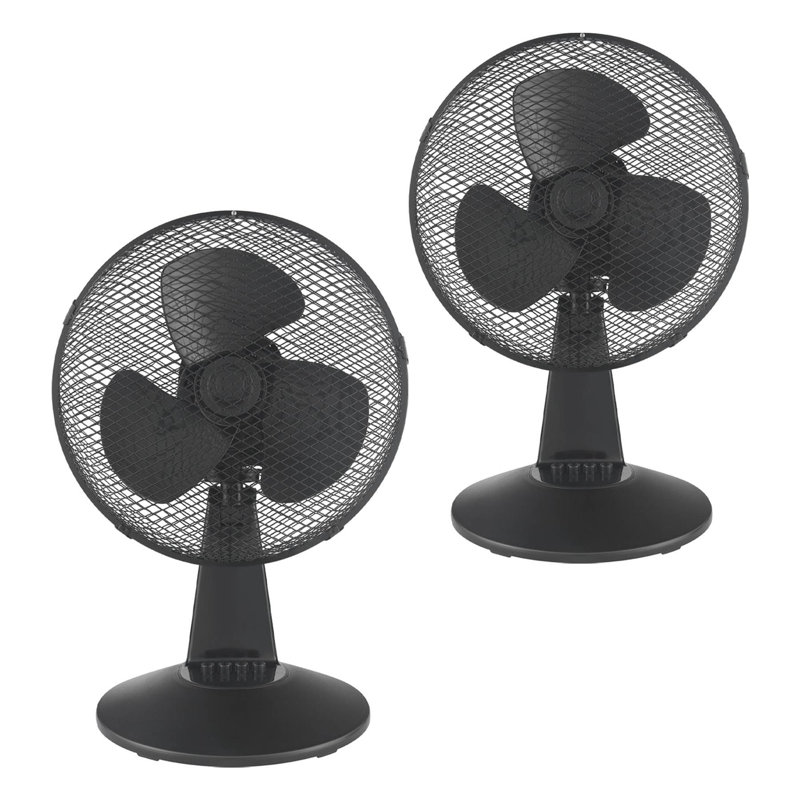 Igenix 12 Inch Desk Fan Black Pack of 2