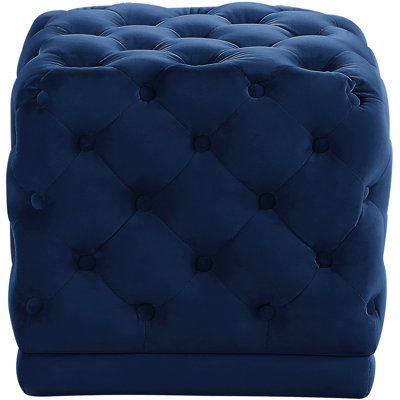 Stella 18" Wide Velvet Tufted Square Cube Ottoman