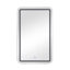 Armoire à pharmacie rectangulaire rectangulaire en argent, miroir de maquillage à DEL 3 couleurs, 2 tablettes amovibles en verre trempé pour miroir de rangement de salle de bain avec éclairage,-769602971